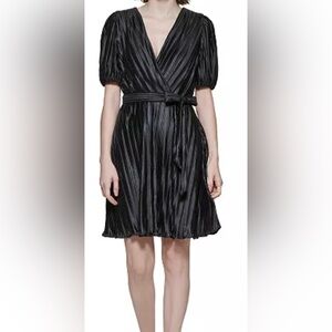 DKNY Elegant Black Pleated Dress